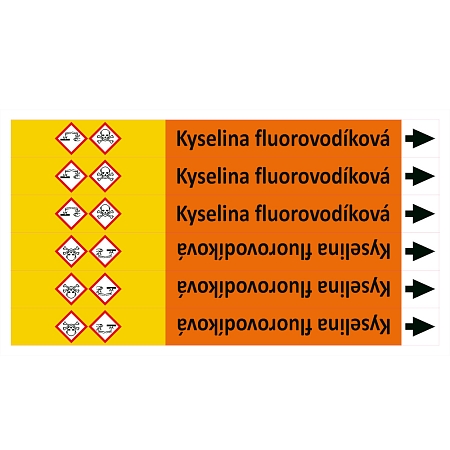 Značení potrubí ISO 20560, kyselina fluorovodíková